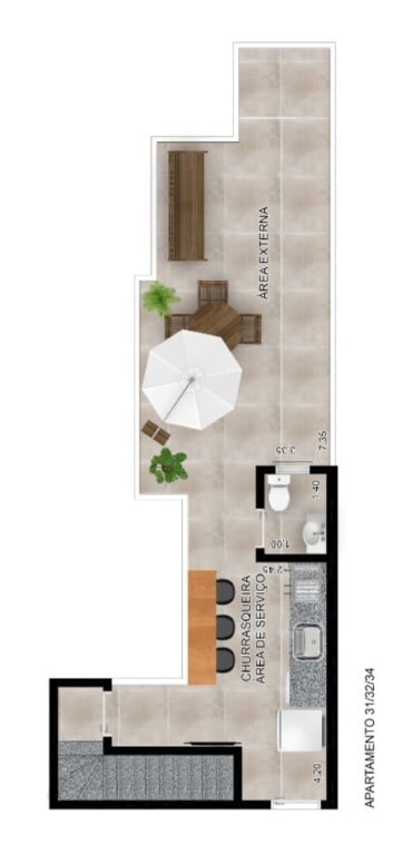 Villa Giardino: 2 dorm 91m² cobertura duplex superior