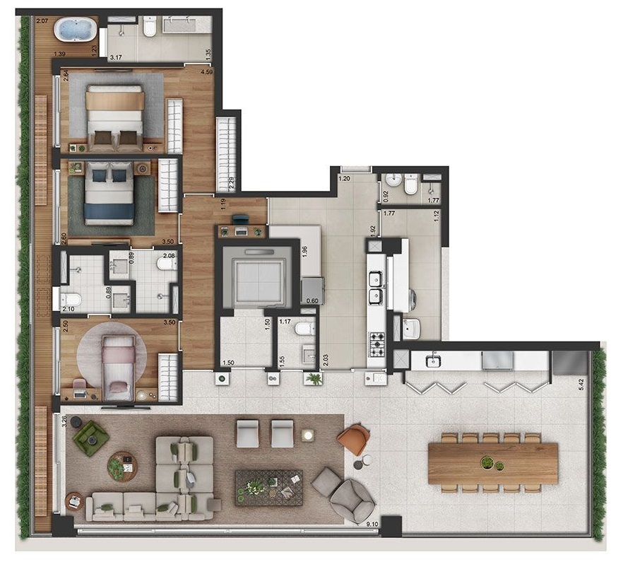 Vinci Moema: 3 dorm 197m² opção