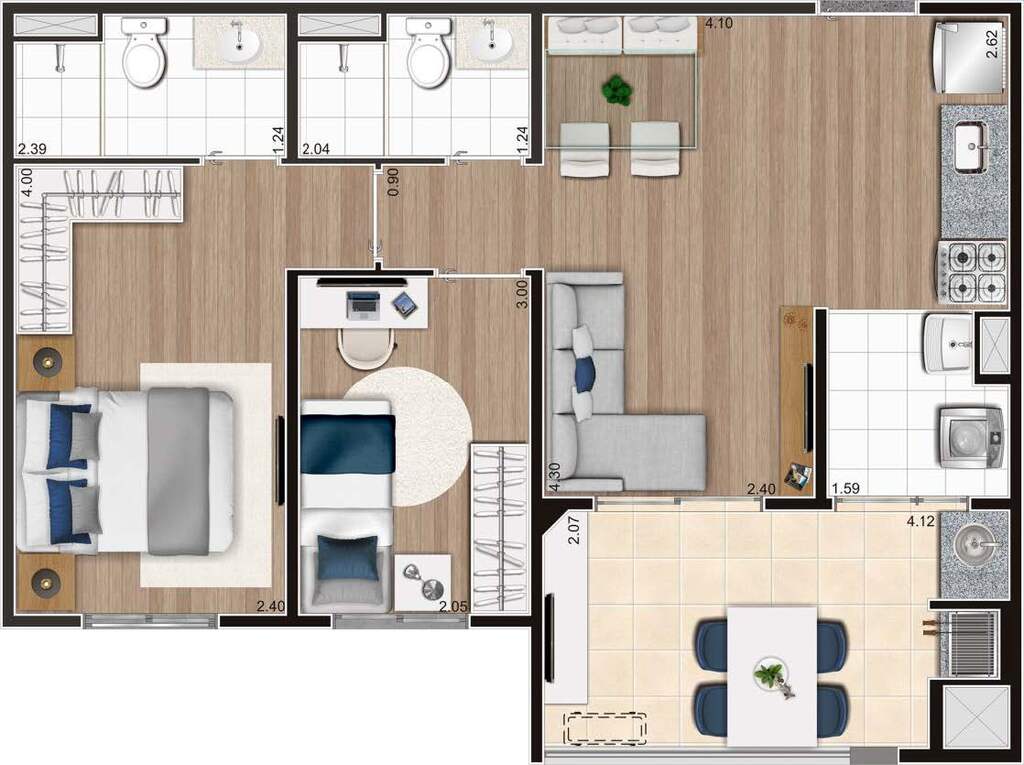 Vision Campestre: 2 dorm 56m²