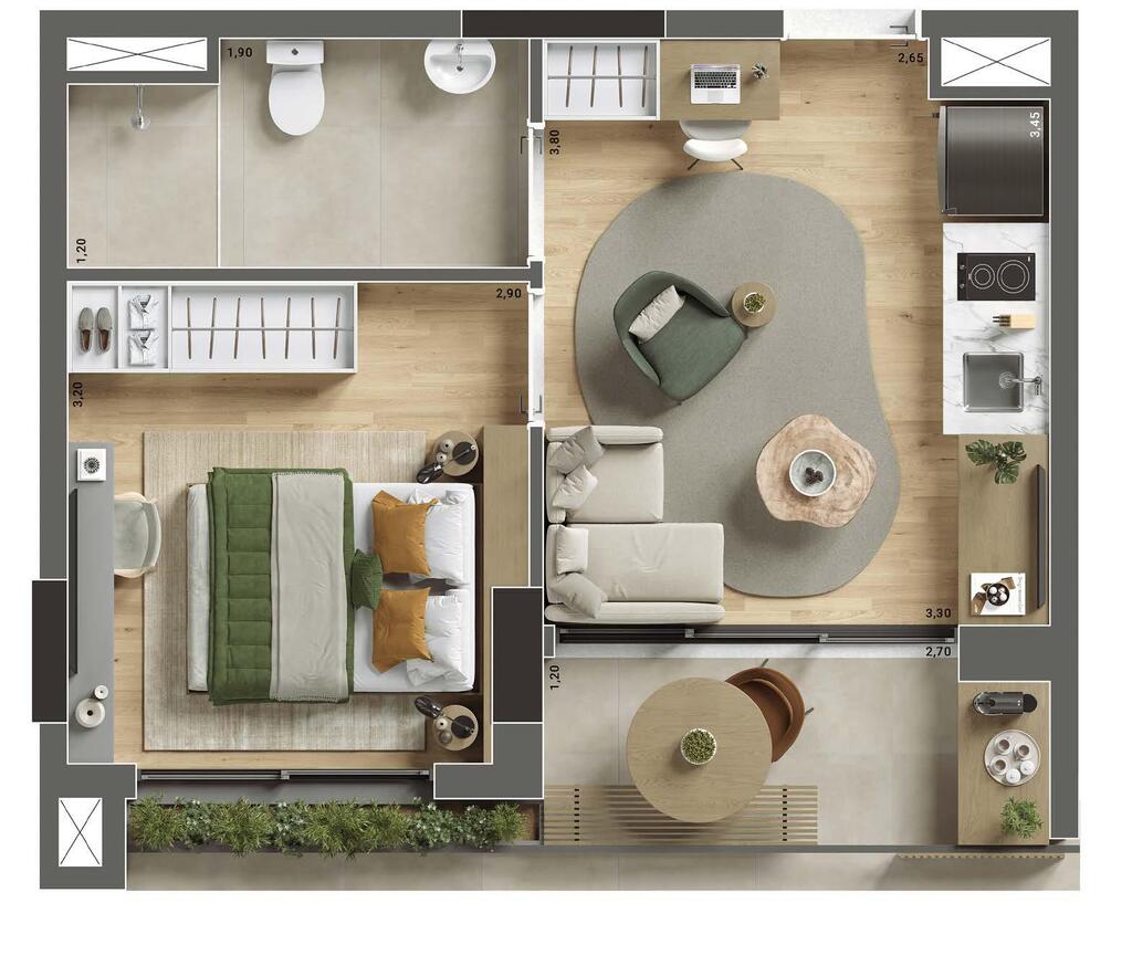 Vista Park Ibirapuera: 1 dorm 37m²
