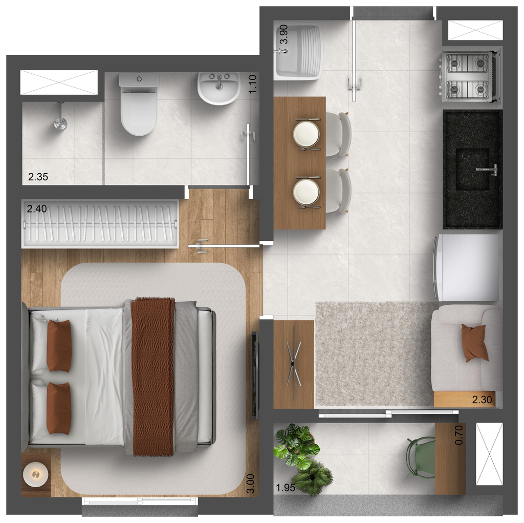 Vitta Estação Vila Prudente: 1 dorm 24m²