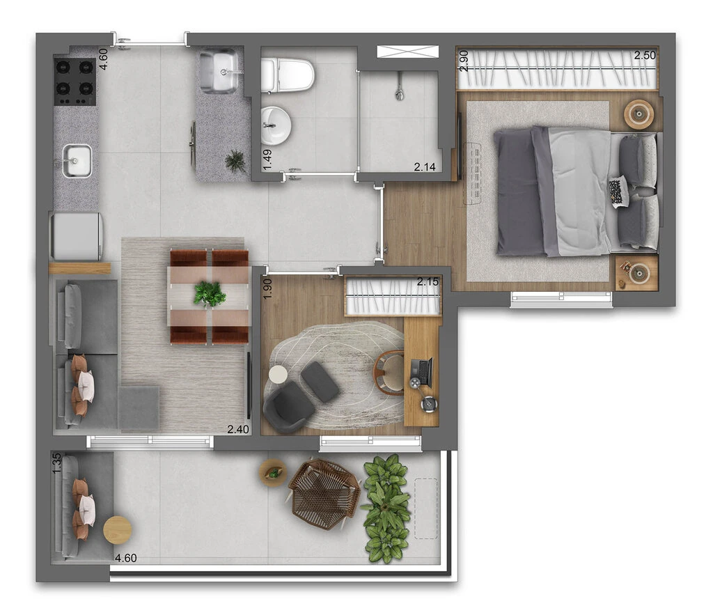 Viva Benx Estação Campo Belo: 2 dorm 40m²