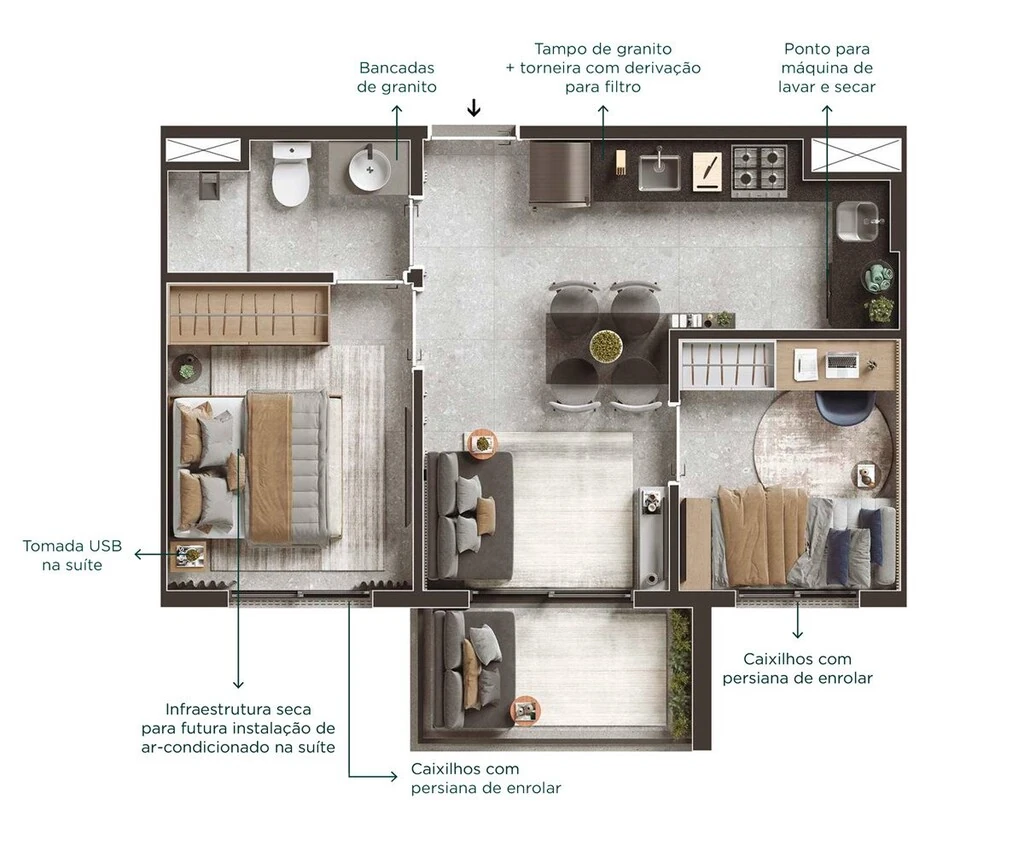 Viva Benx Star Campo Belo: 2 dorm 38m²
