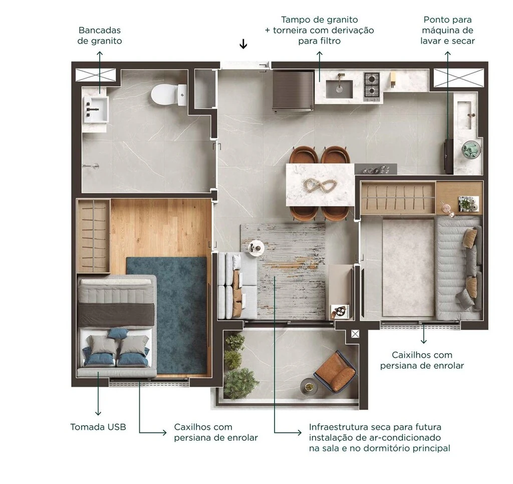 Viva Benx Star Campo Belo: 2 dorm 40m²