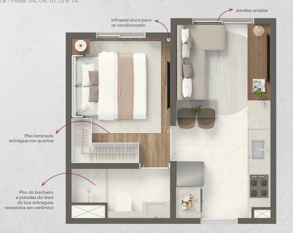 Vivaz Connection Adolfo Pinheiro: 1 dorm 24m²