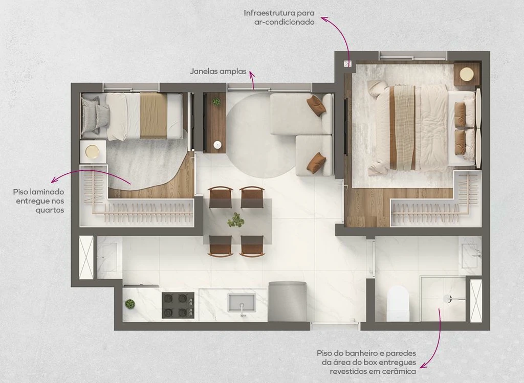 Vivaz Connection Adolfo Pinheiro: 2 dorm 30m²