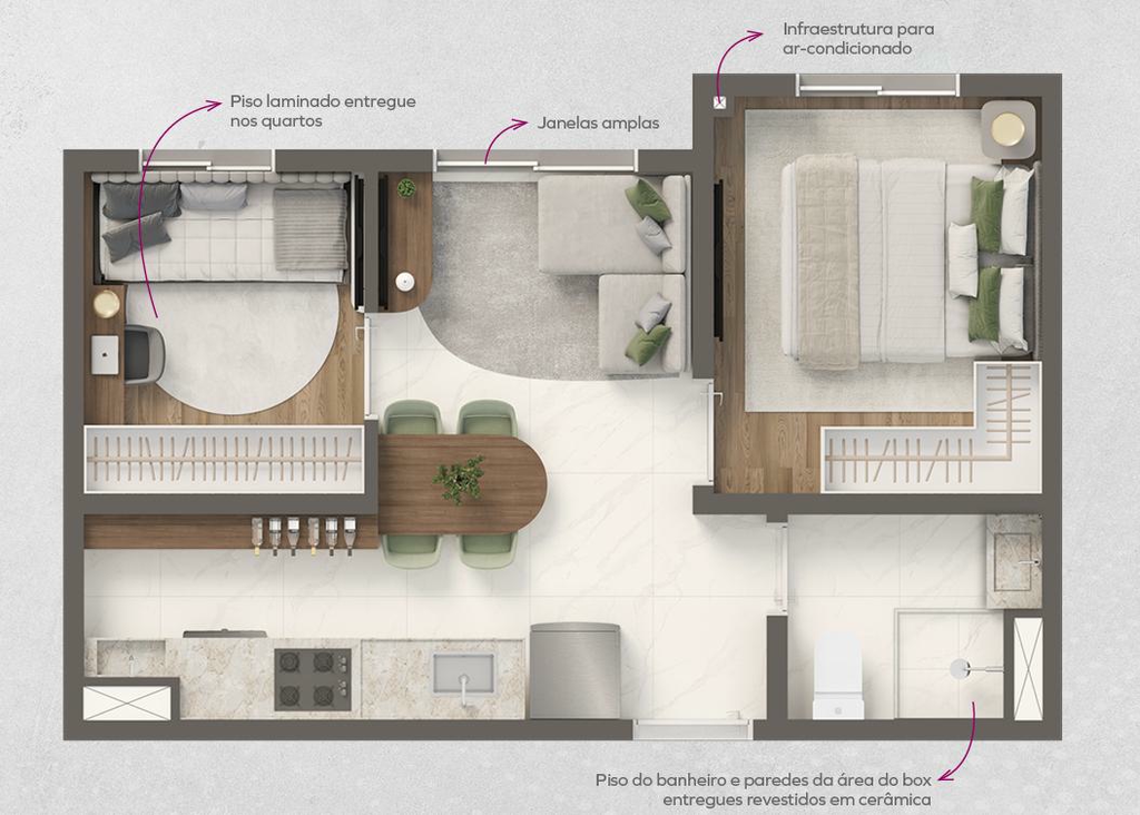 Vivaz Connection Adolfo Pinheiro: 2 dorm 31m²