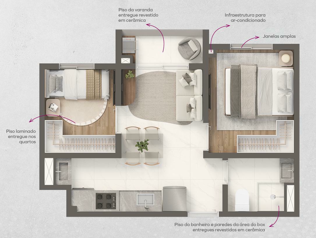 Vivaz Connection Adolfo Pinheiro: 2 dorm 33m²