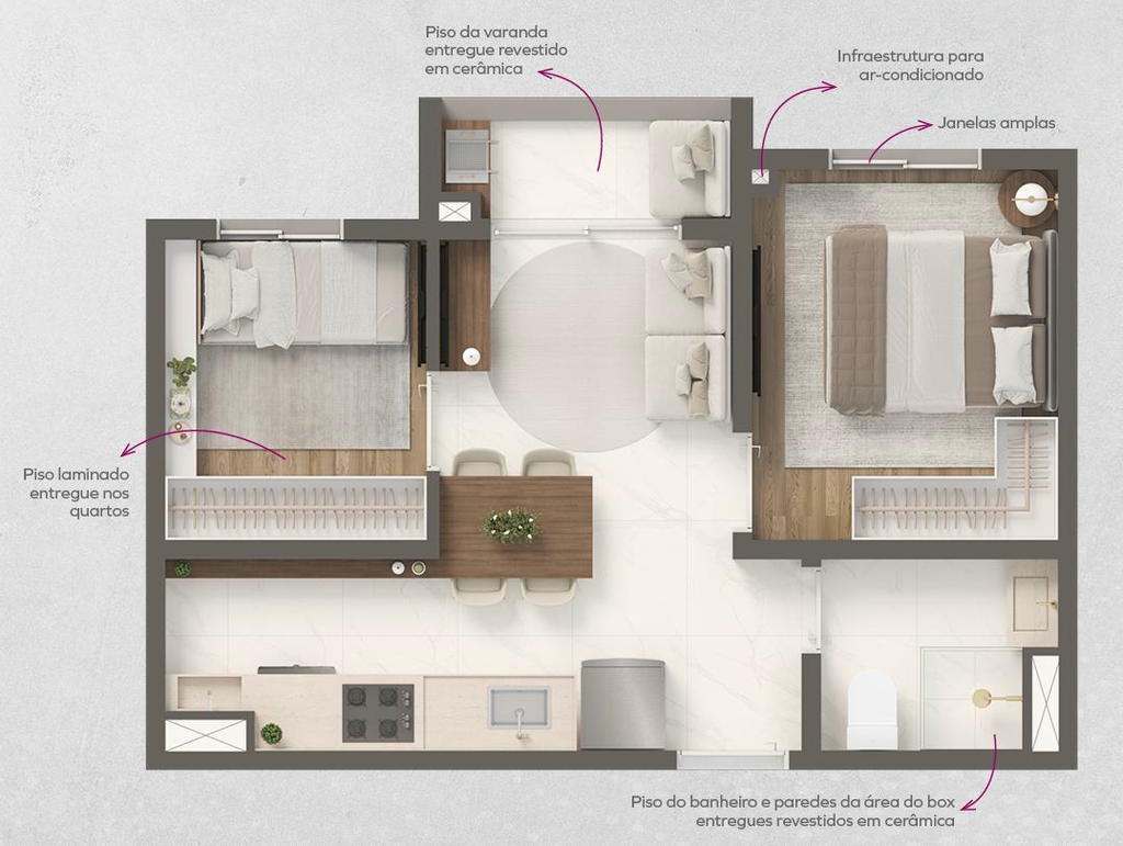 Vivaz Connection Adolfo Pinheiro: 2 dorm 33m²