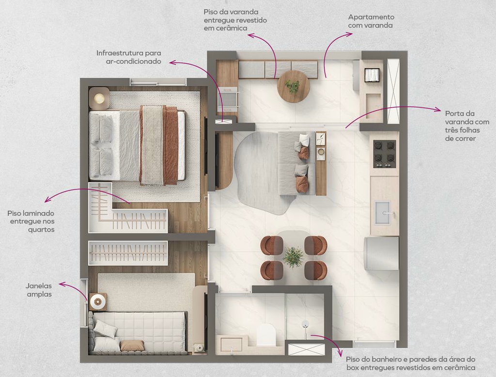 Vivaz Connection Adolfo Pinheiro: 2 dorm 36m²