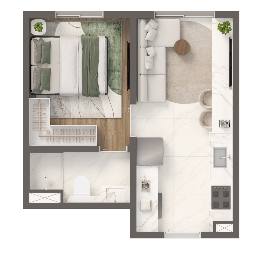 Vivaz Estação Santo Amaro: 1 dorm 24m²