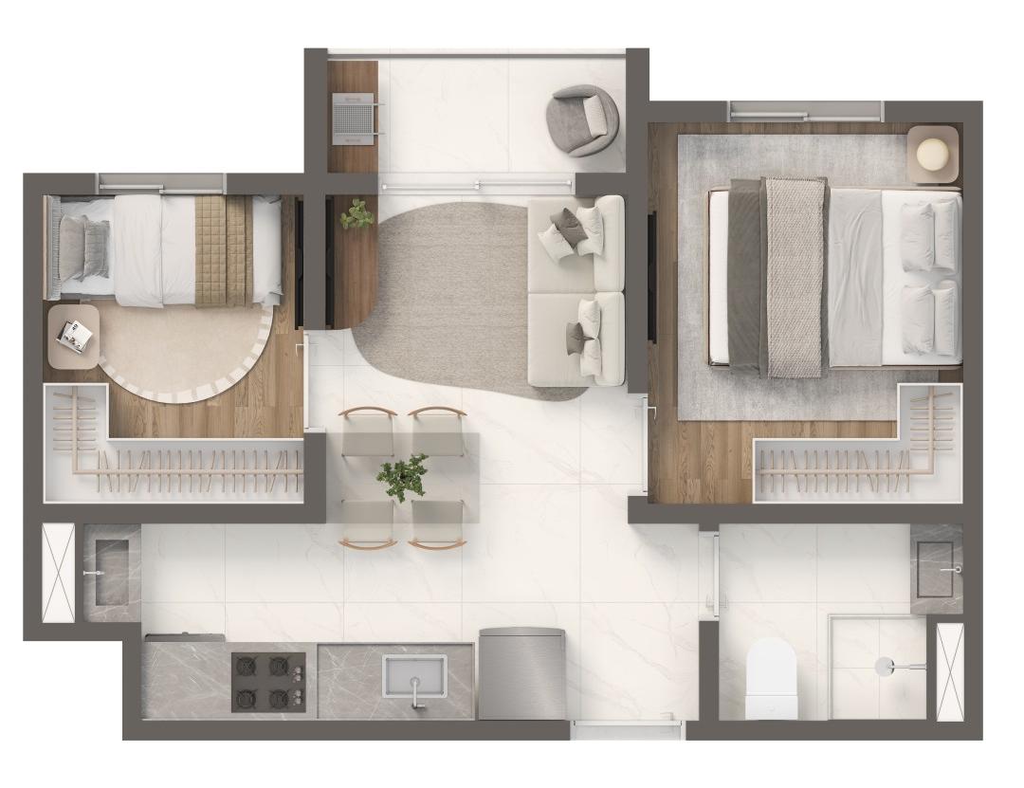 Vivaz Estação Santo Amaro: 2 dorm 31m²