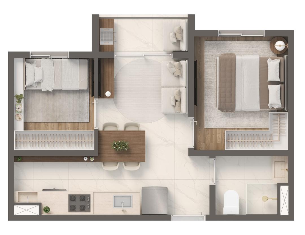 Vivaz Estação Santo Amaro: 2 dorm 32m²