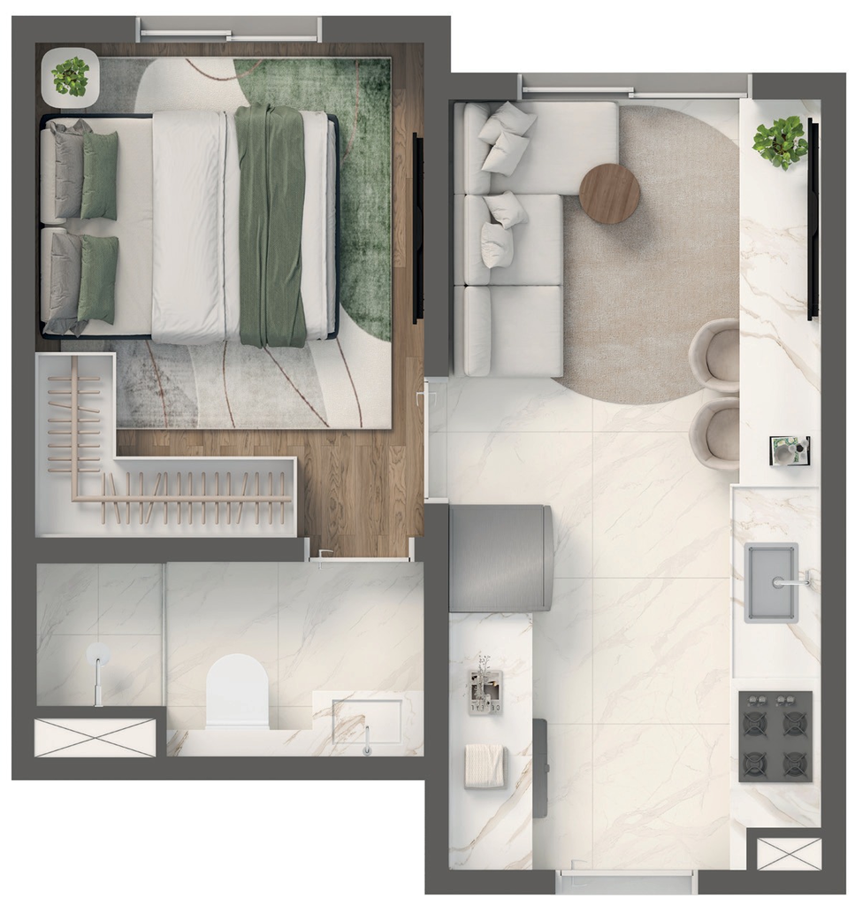 Vivaz Mooca: 1 dorm 24m²