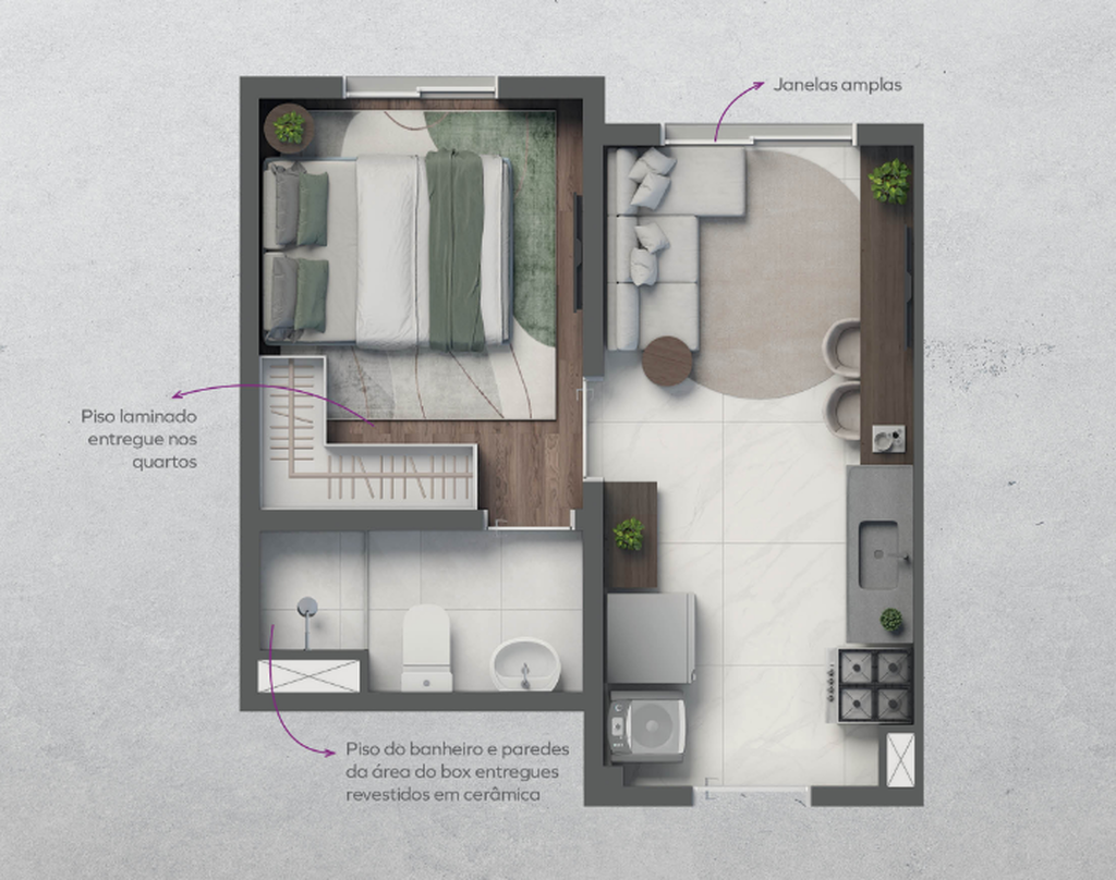 Vivaz Parque João Dias: 1 dorm 24m²