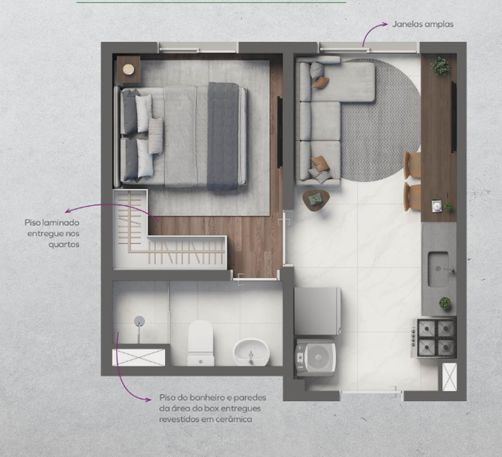 Vivaz Parque João Dias: 1 dorm 24m²