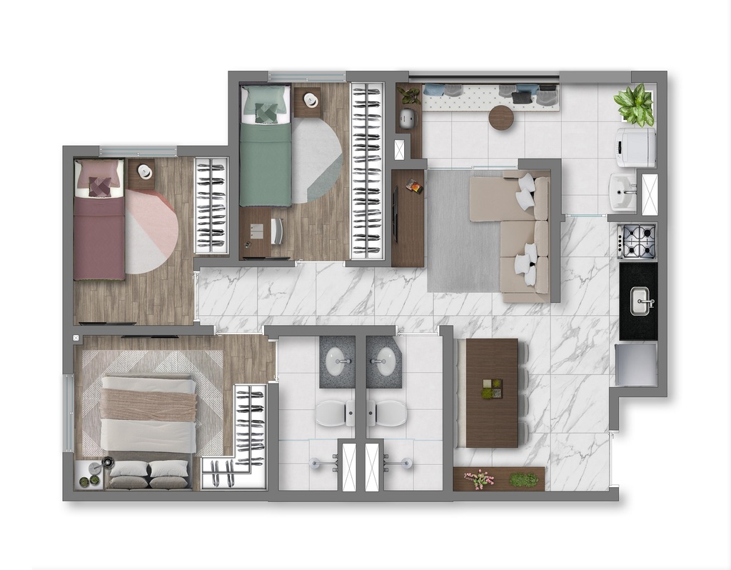 Vivaz Prime Vila Prudente: 3 dorm 55 97m²