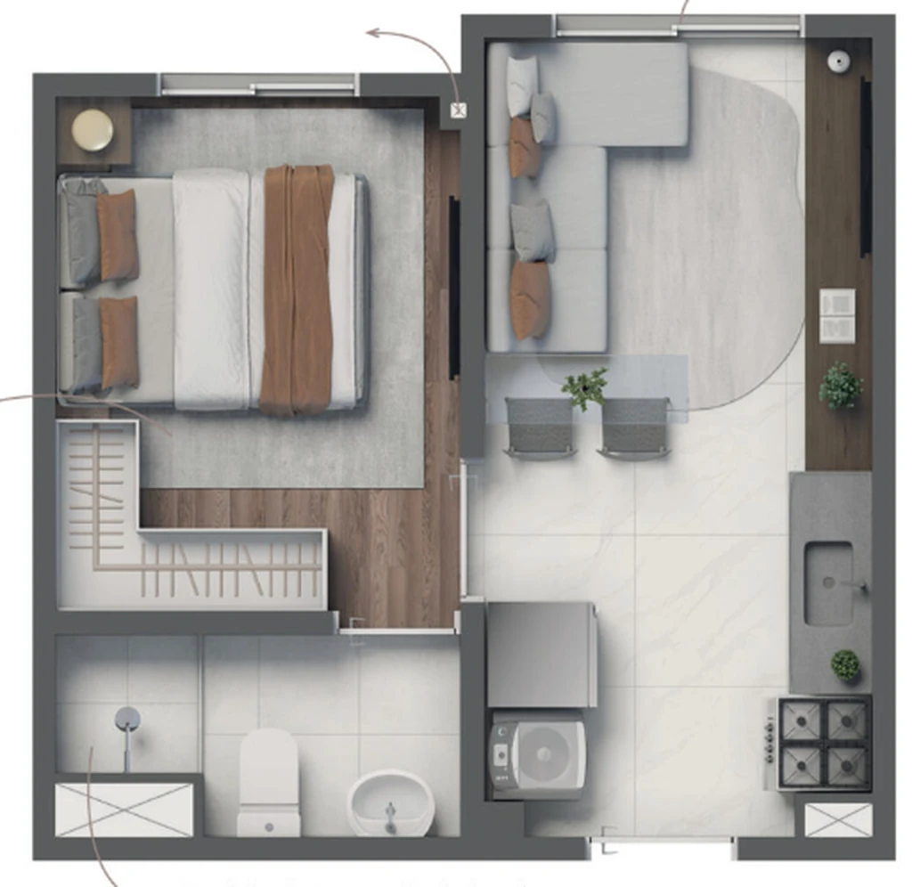 Vivaz Selection Santo Amaro Fase 1: 1 dorm 24m²