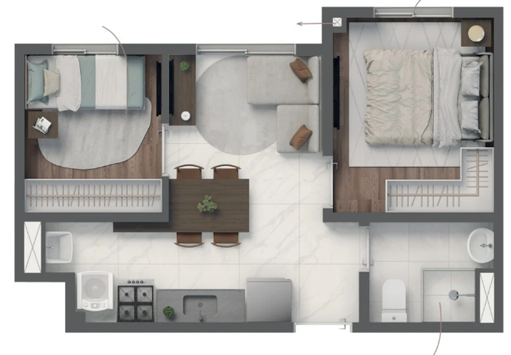 Vivaz Selection Santo Amaro Fase 1: 2 dorm 31m²