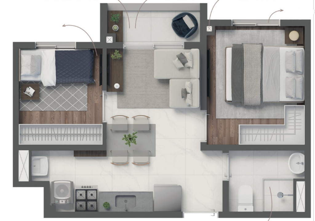 Vivaz Selection Santo Amaro Fase 1: 2 dorm 33m²