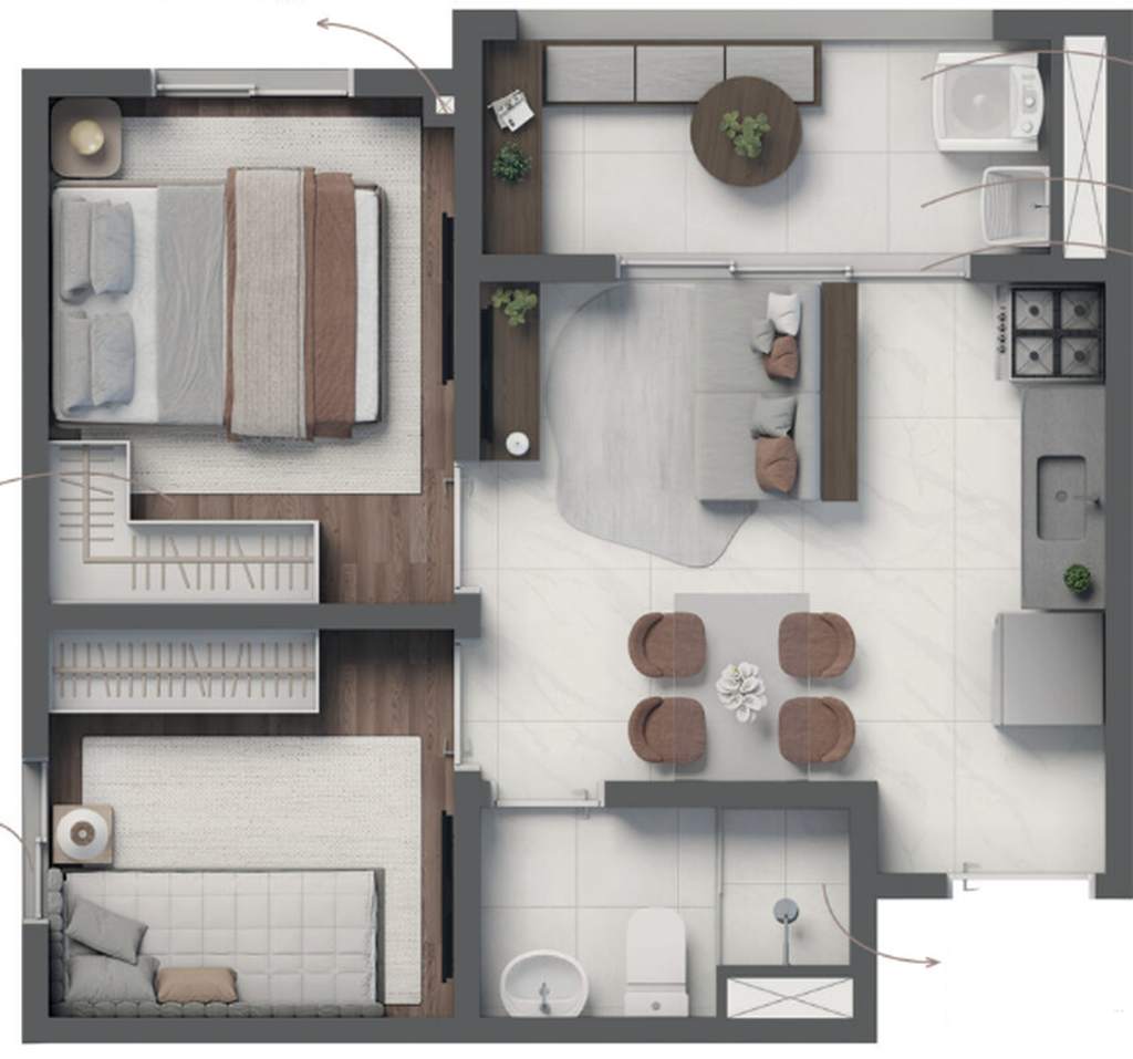Vivaz Selection Santo Amaro Fase 1: 2 dorm 36m²