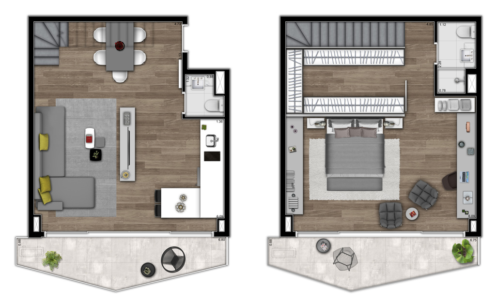 VN Millennium Faria Lima: 1 dorm 103m² duplex