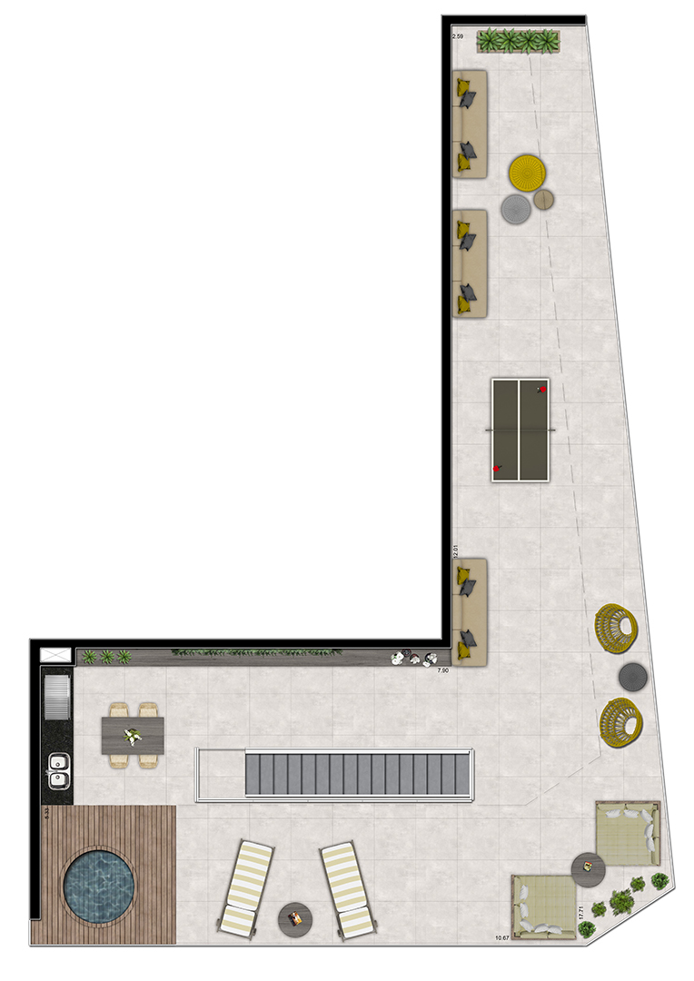 VN Millennium Faria Lima: 2 dorm 261m² pav superior cobertura