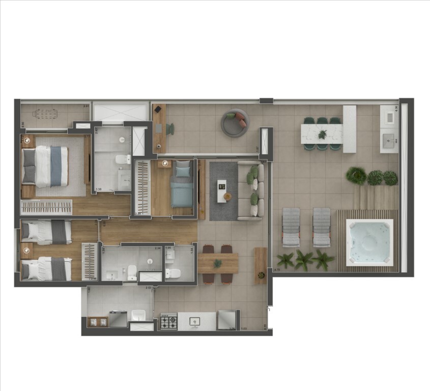 Voga Flórida: 3 dorm 115m² garden