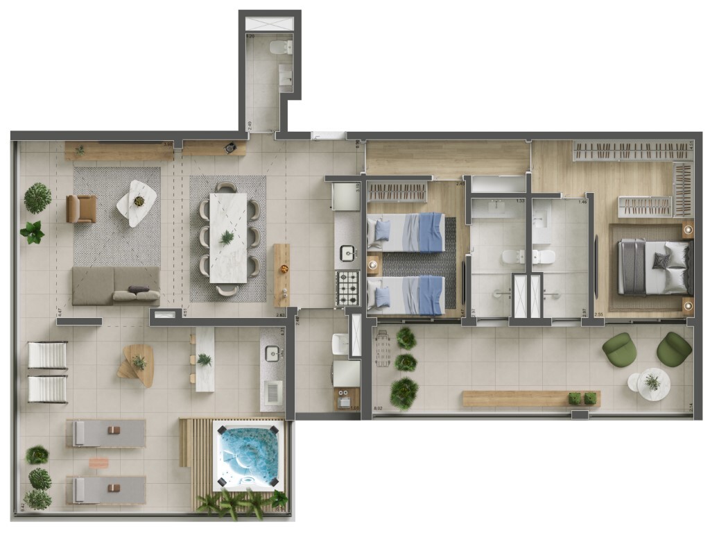 Voga Flórida: 2 dorm 148m² penthouse