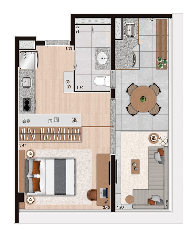 Voxx Itaim: 1 dorm 41m² opção