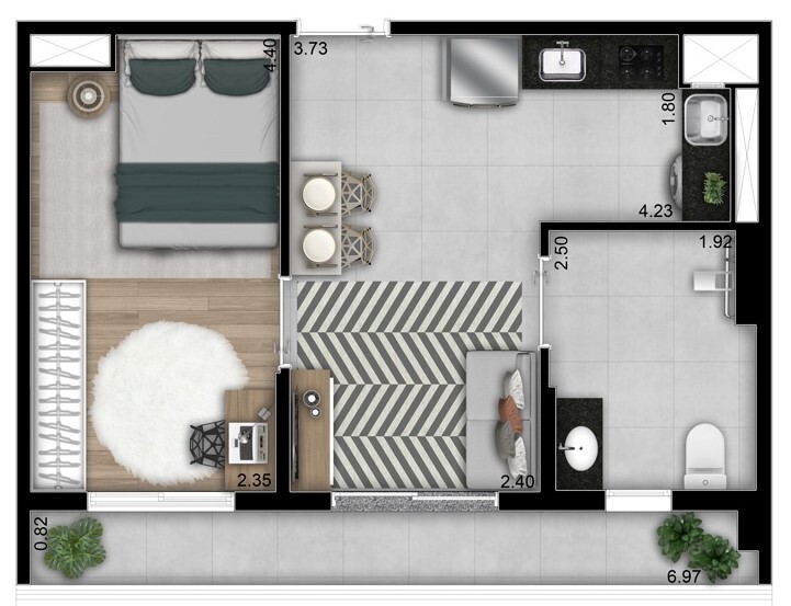 Welconx Chácara Klabin: 1 dorm 40m²
