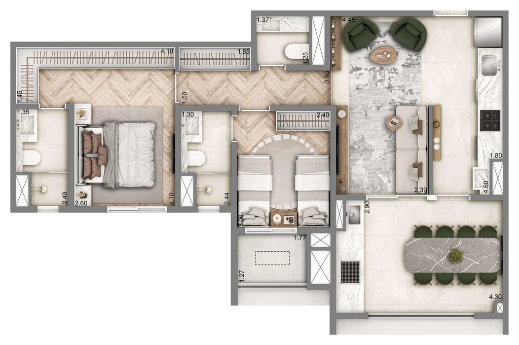 Wellness Chácara Santo Antônio: 2 dorm 76m²