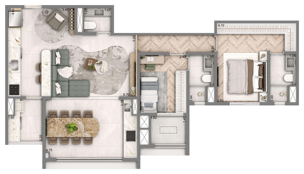 Wellness Chácara Santo Antônio: 2 dorm 90m²