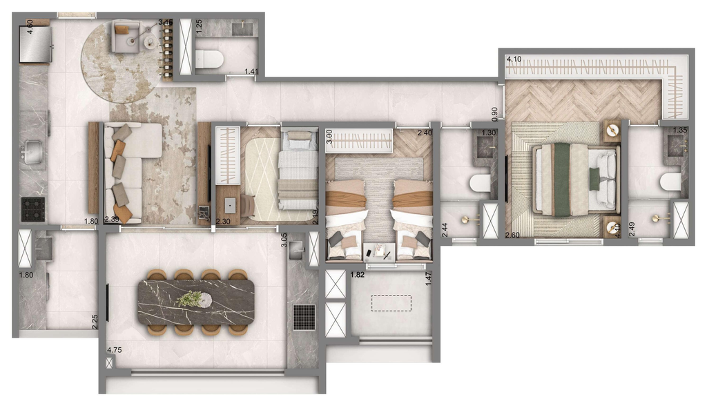 Wellness Chácara Santo Antônio: 3 dorm 90m² opção