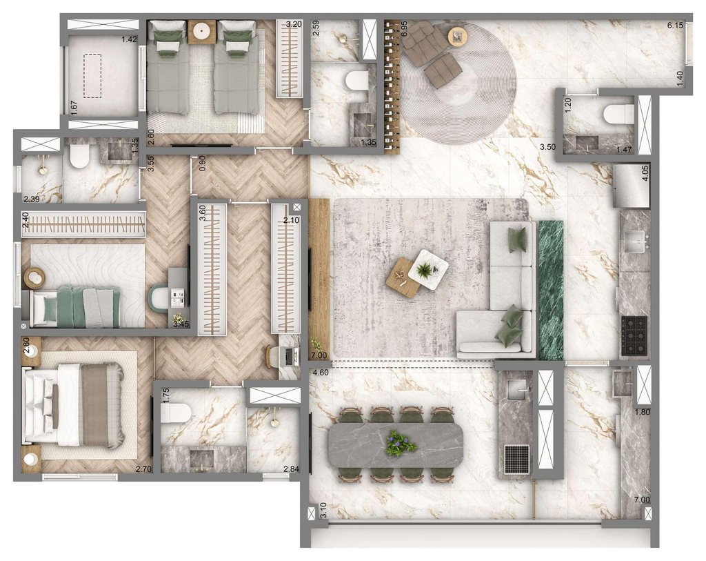 Wellness Chácara Santo Antônio: 3 dorm 128m²