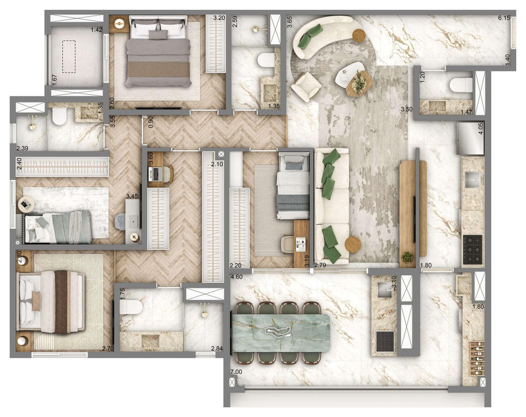 Wellness Chácara Santo Antônio: 4 dorm 128m² opção
