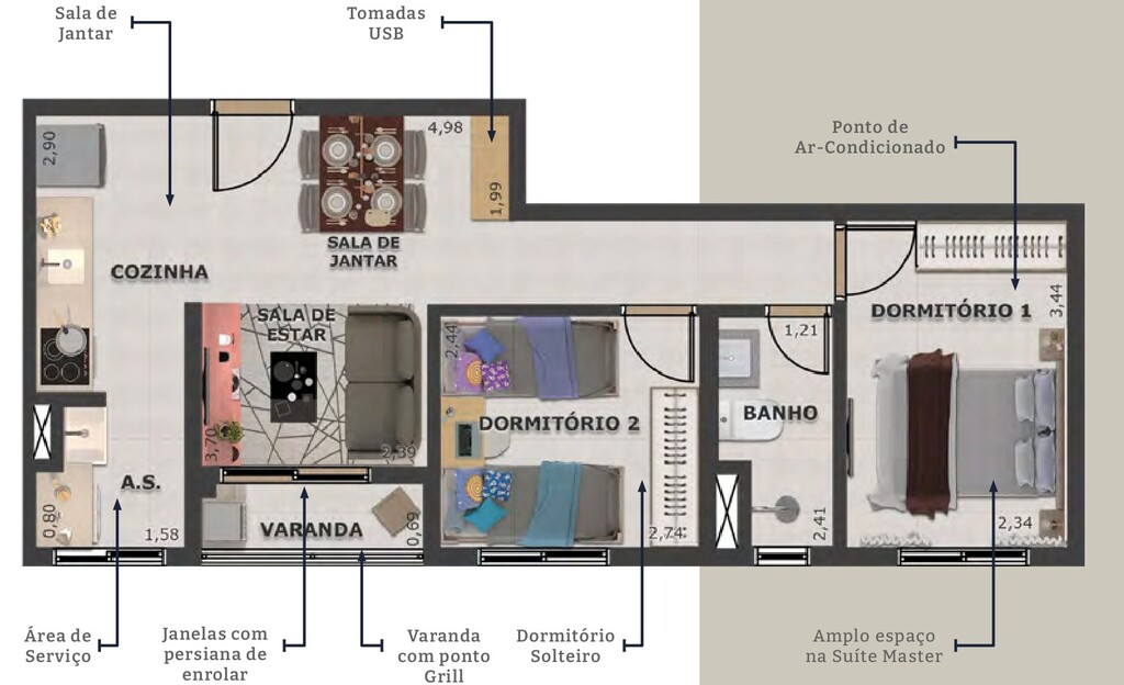 Yep! Santo André: 2 dorm 47 09m²