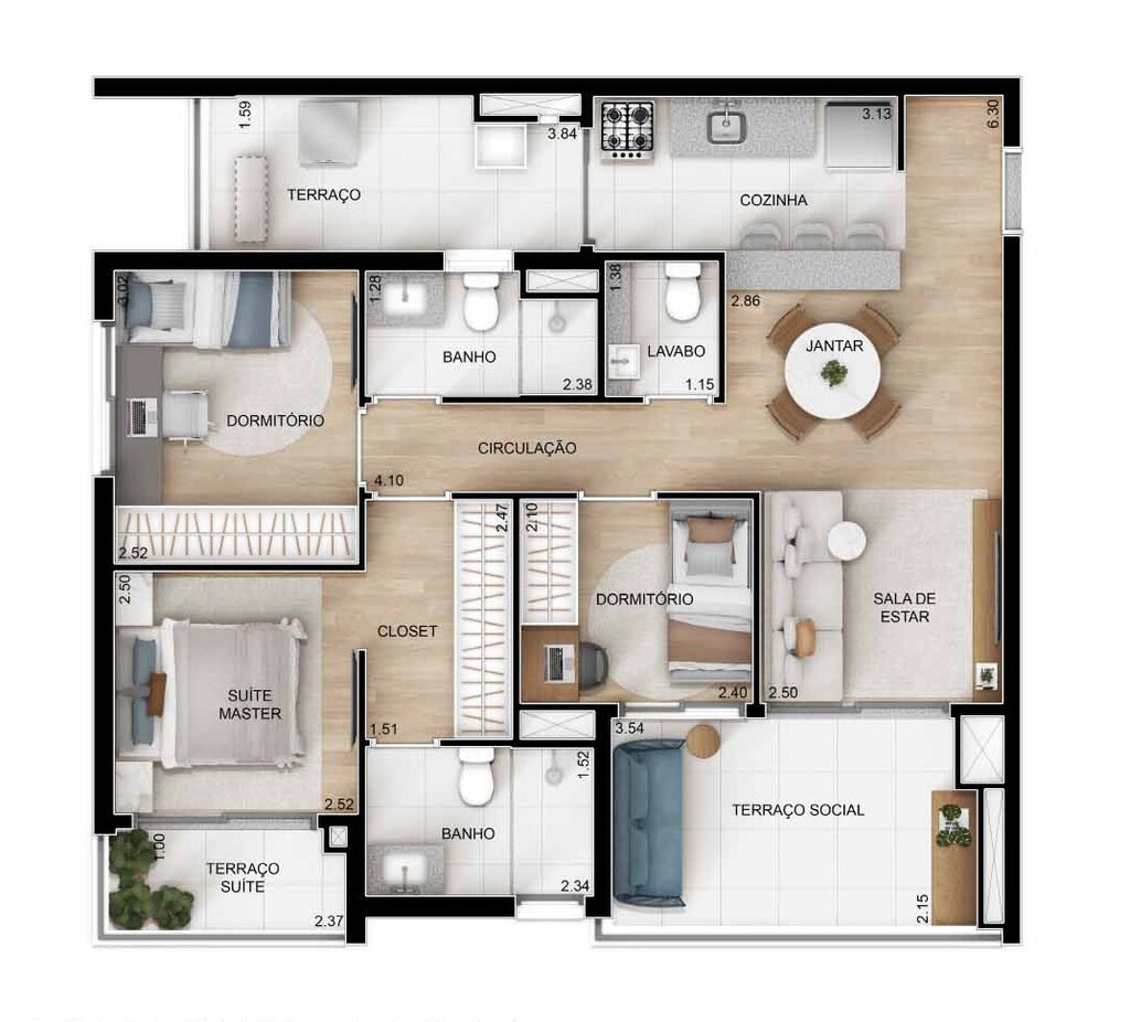 Ypy Alto do Ipiranga: 3 dorm 81m²