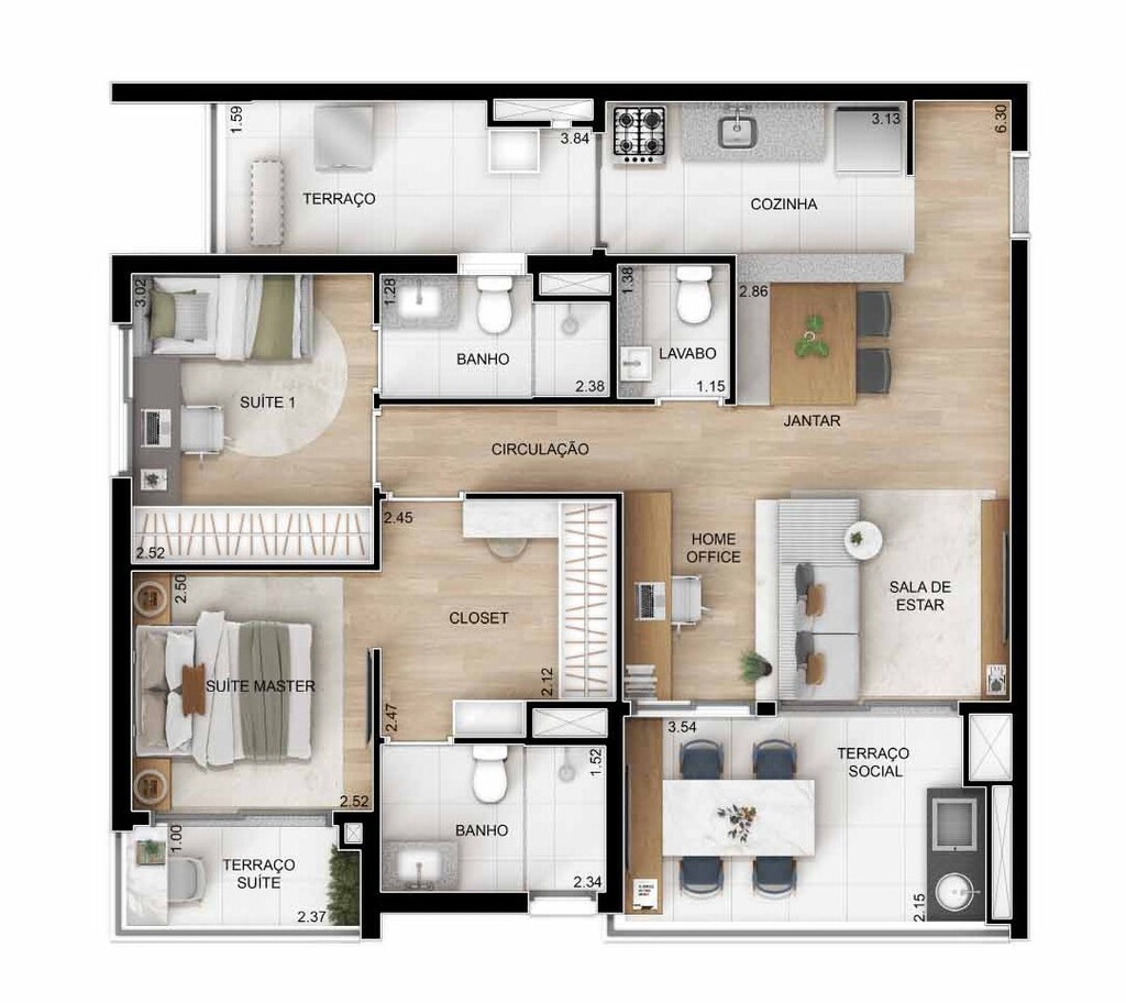 Ypy Alto do Ipiranga: 2 dorm 81m² opção