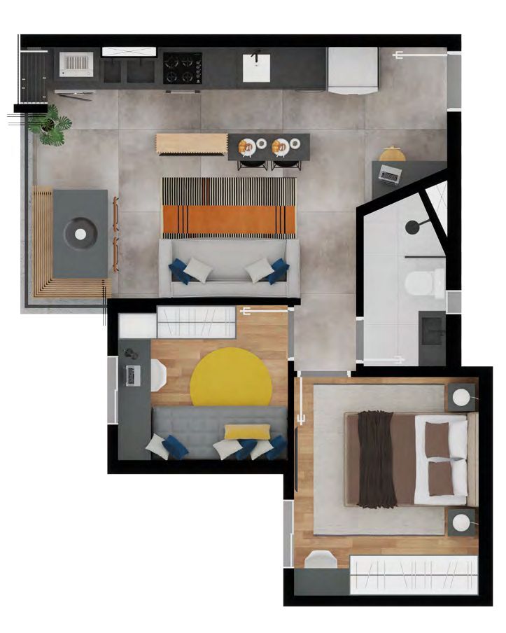 Zanetti 71: 2 dorm 44m²