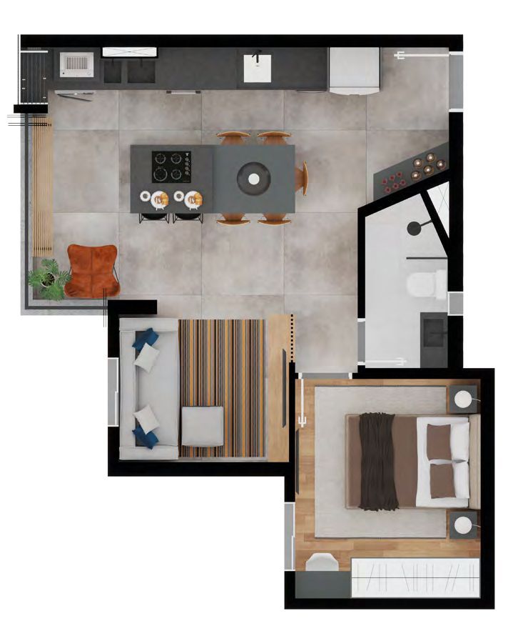 Zanetti 71: 1 dorm 44m² Integrado