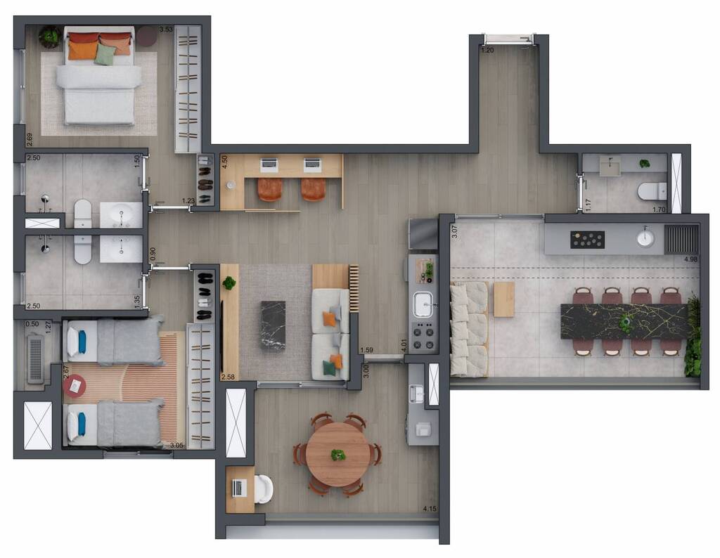Zeit Brooklin: 2 dorm 99m² cobertura horizontal