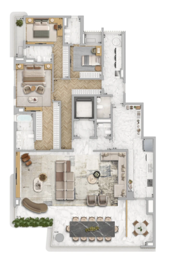 Zen Cyrela e Yoo: 3 dorm 277m² opção