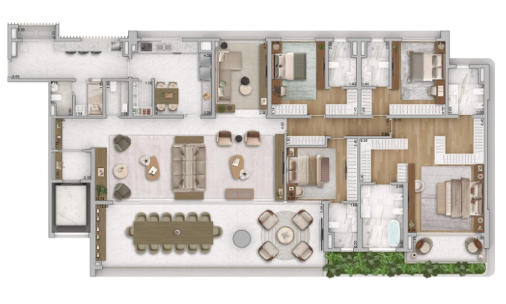 Zen Cyrela e Yoo: 4 dorm 320m²