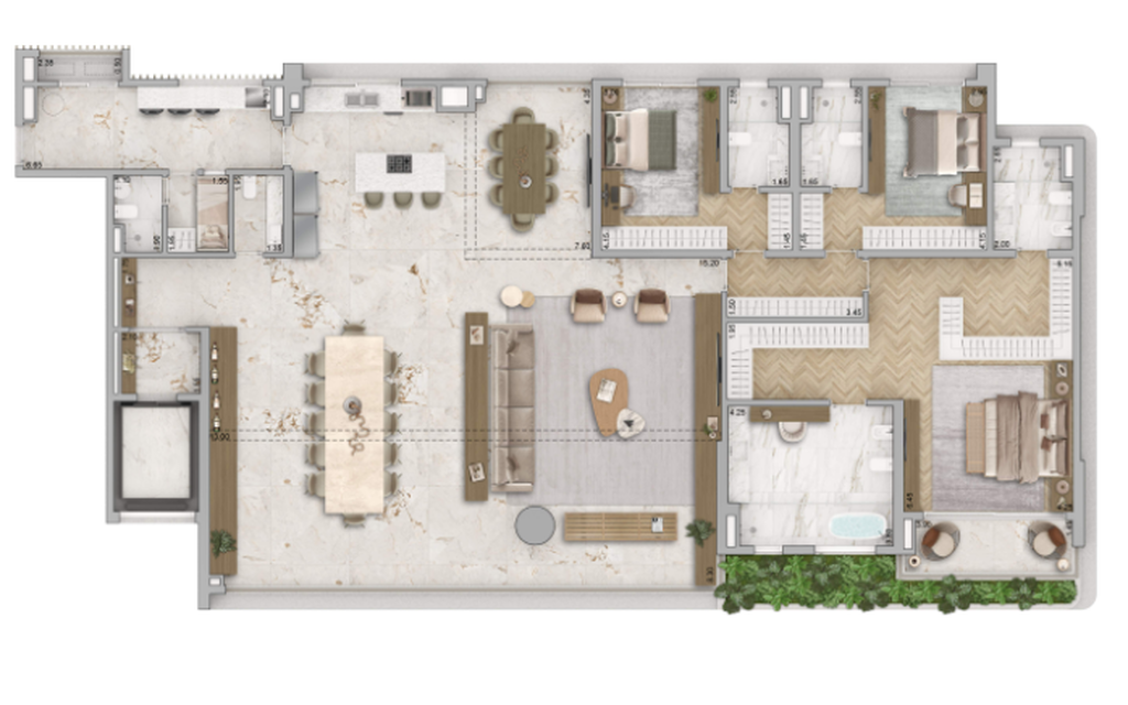Zen Cyrela e Yoo: 3 dorm 320m² opção