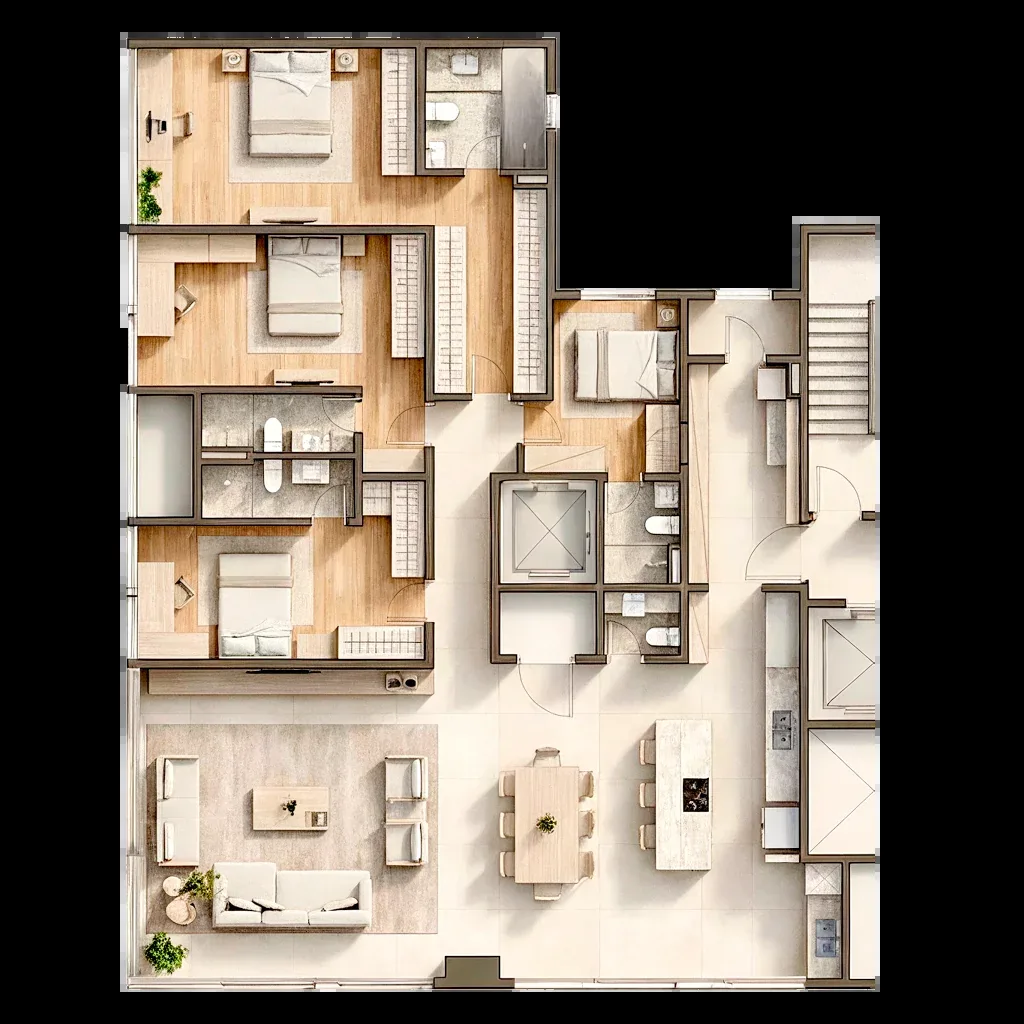 Planta do Zenith Residence