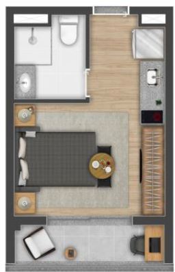 Zip Brooklin: 1 dorm 24m² studio